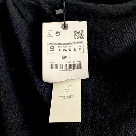 NWT Zara asymmetrical black midi dress size small - Picture 4 of 8